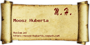 Moosz Huberta névjegykártya